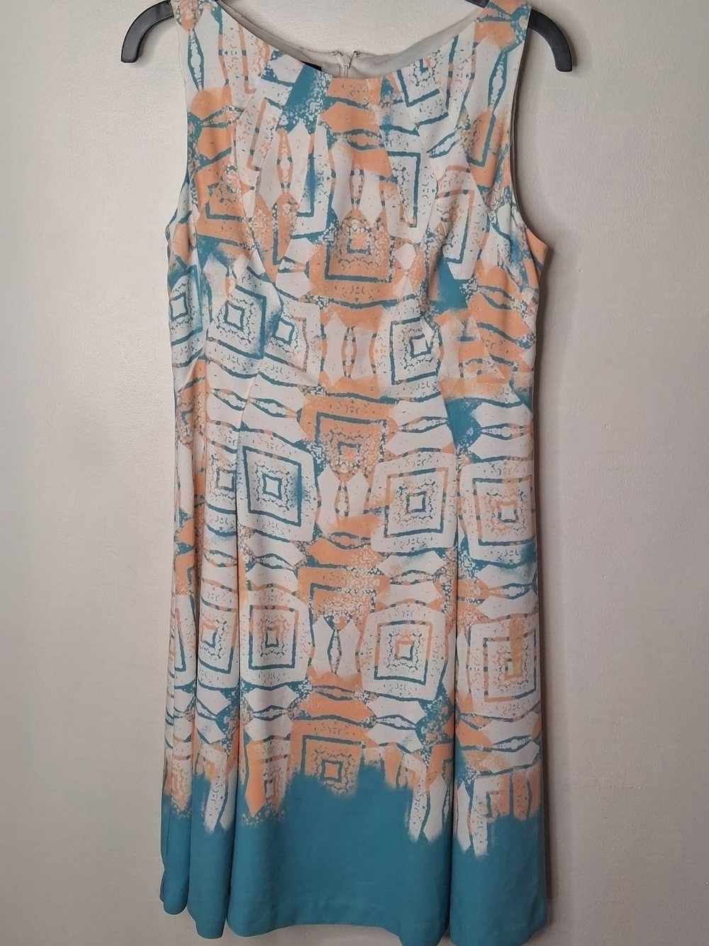 Nine West Abstract Geometric Fit & Flare Dress Size 8
